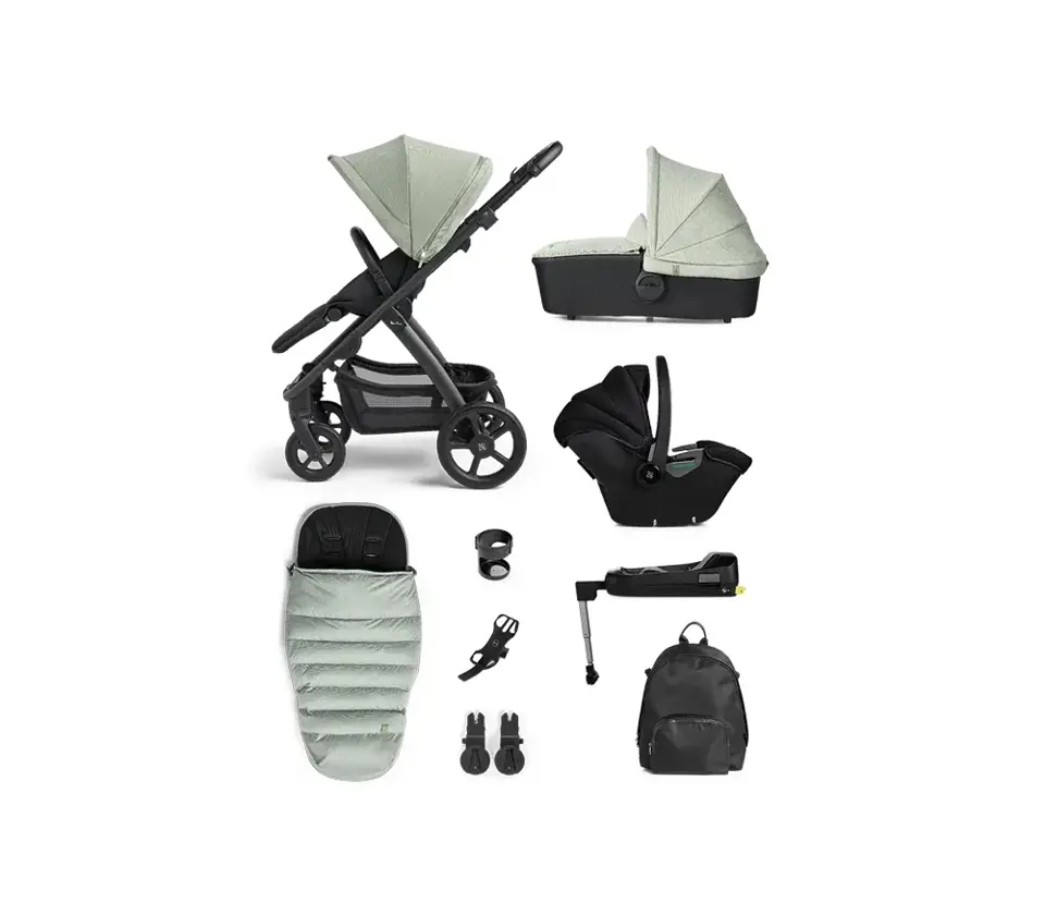 View Silver Cross Tide Sage Black Chassis Dream iSize Base Accessory Pack Bundle information