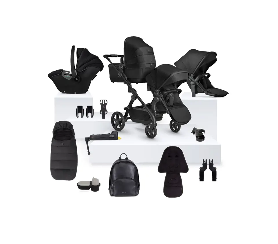 View Silver Cross Wave 3 Onyx Single to Double Travel System Ultimate Bundle 20 piece information