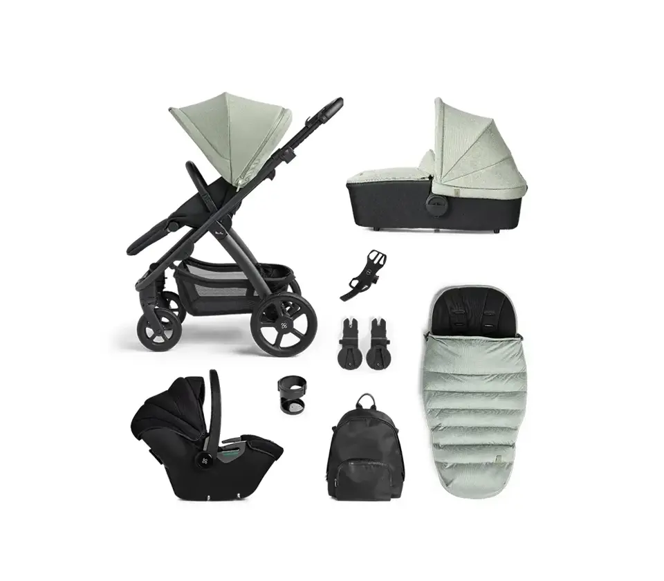 View Silver Cross Tide Sage Black Chassis Dream iSize Accessory Pack Bundle information