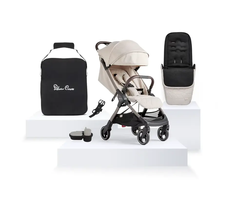 View Silver Cross Clic Almond Stroller Accessory Bundle 5 piece information