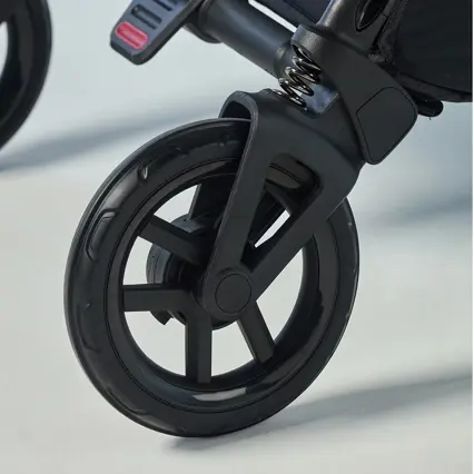 Ergonomic wheels and flexible suspension 