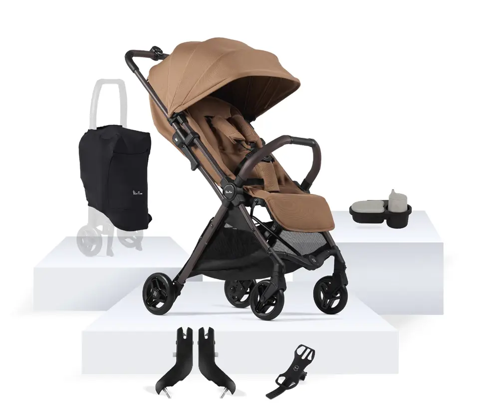 View Silver Cross Jet 5 Cinnamon Compact Stroller Accessory Bundle 7 piece information