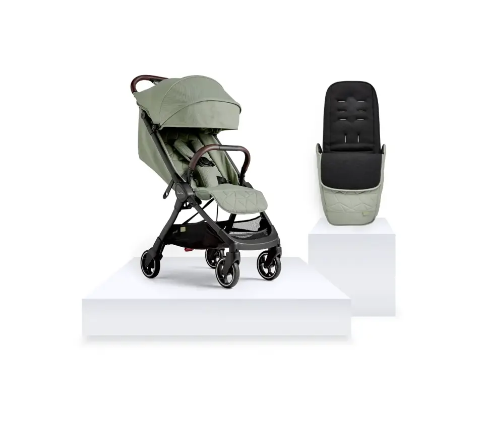 View Silver Cross Clic Sage Stroller Footmuff Bundle 2 piece information