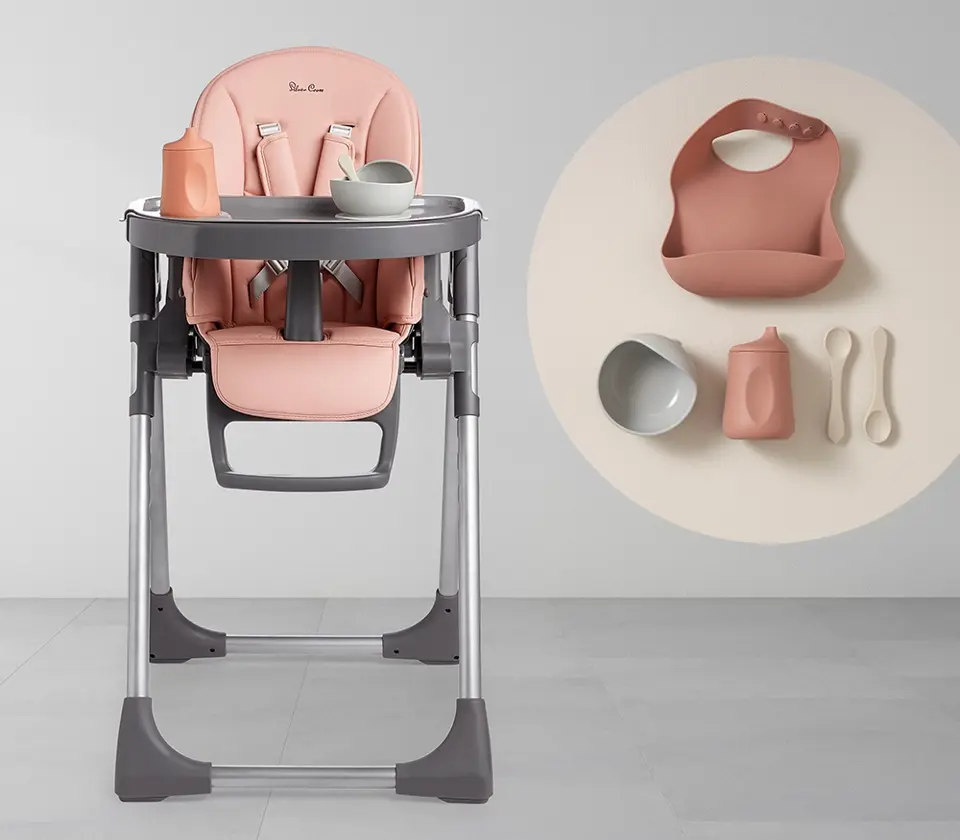 View Silver Cross Buffet Highchair Candy Pink Mealtime Set Bundle information