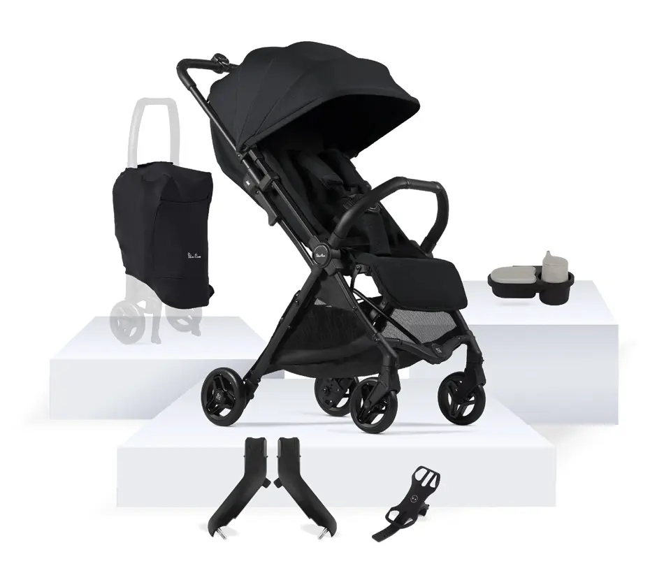 View Silver Cross Jet 5 Space Compact Stroller Universal Accessory Bundle 7 piece information