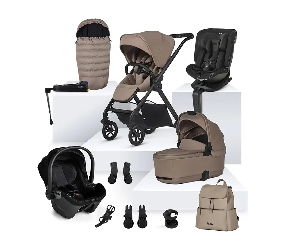 View Silver Cross Reef 2 Mocha Travel System Ultimate Motion Bundle 13 piece information