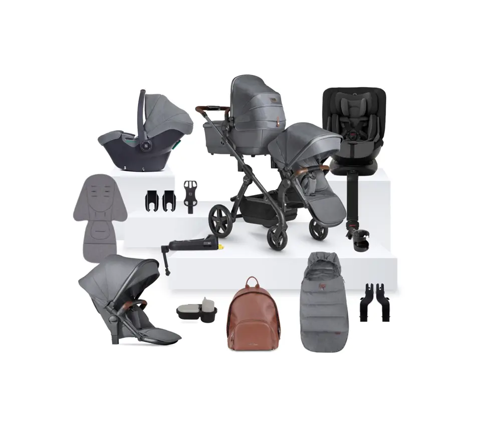 View Silver Cross Wave 3 Lunar Single to Double Travel System Ultimate Motion Bundle 21 piece information