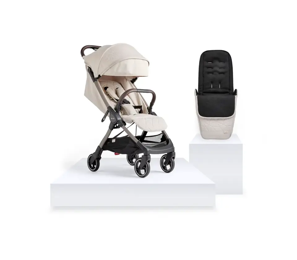 View Silver Cross Clic Almond Stroller Footmuff Bundle 3 piece information